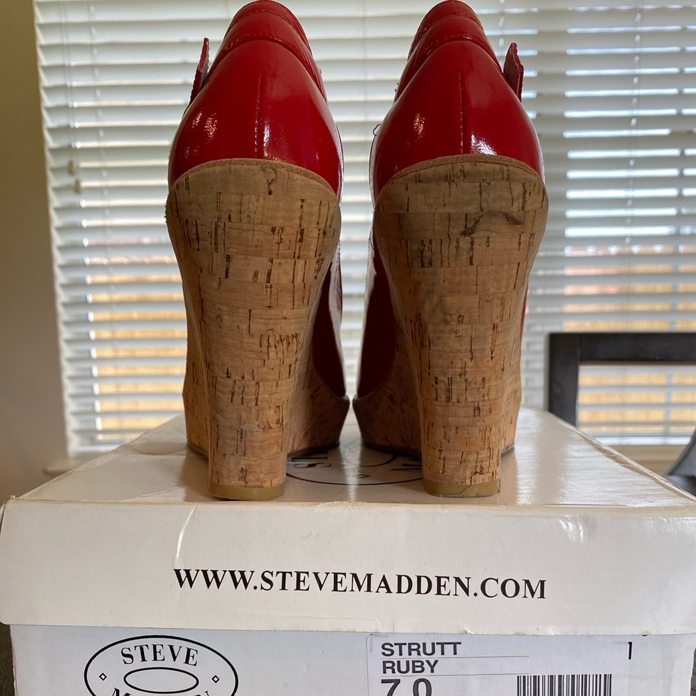 Ruby Red Steve Madden Wedges - image 3